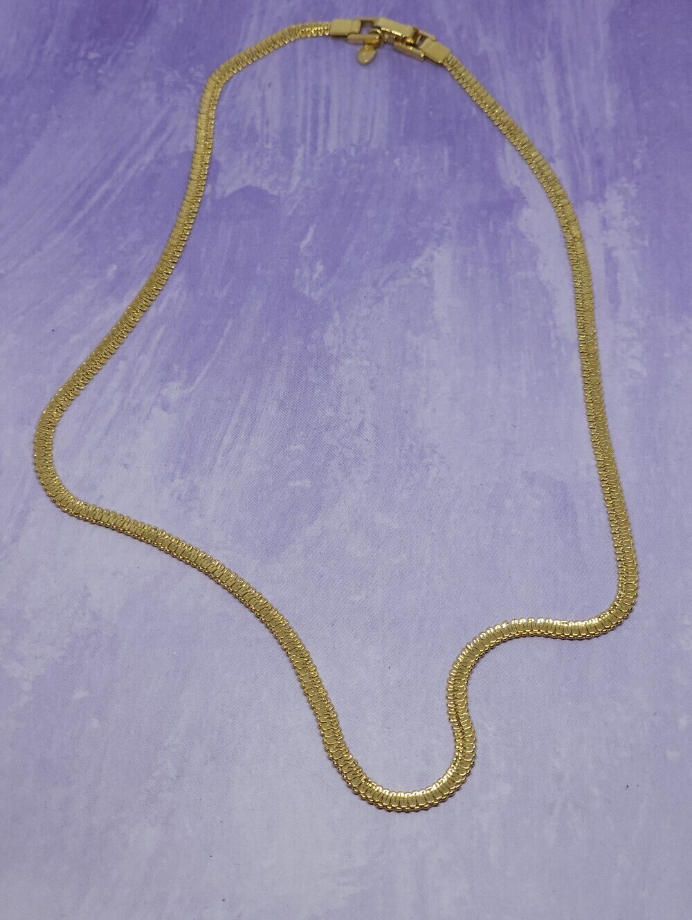 Monet Gold Tone Flat Textured Chain Necklace